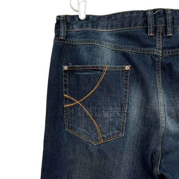 RJR Rocha John Men's Straight Leg Mid Rise Regular Buttons Blue Jeans Size 40x32 - Picture 14 of 14